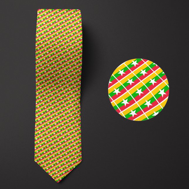 Flag of Myanmar Pattern Tie (Creator Uploaded)