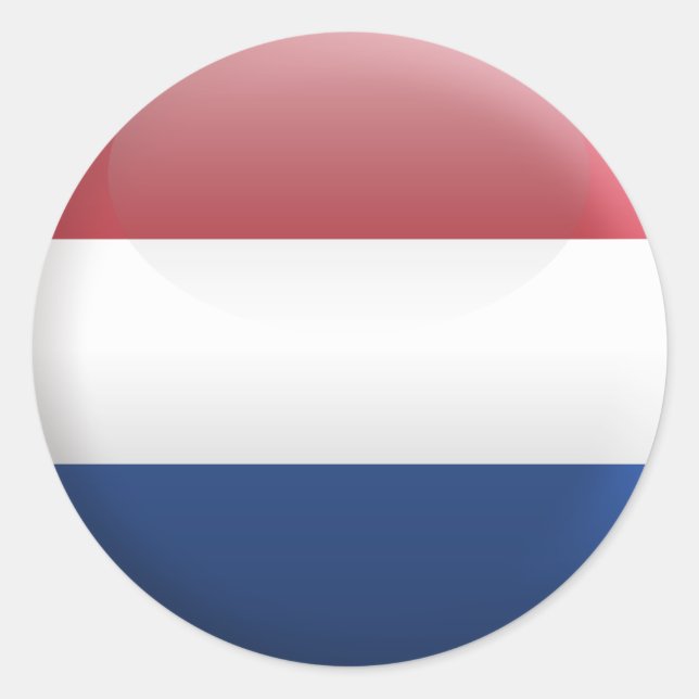 Flag of Netherlands Classic Round Sticker (Front)