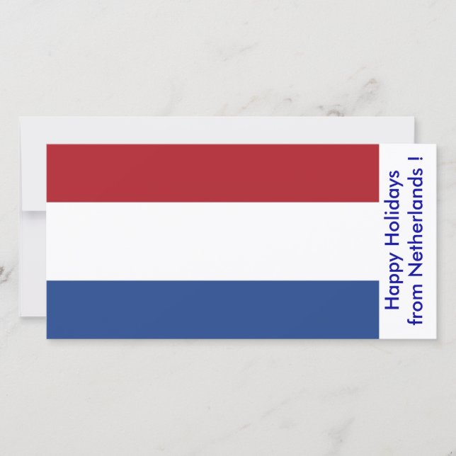 Flag of Netherlands,Happy Holidays from Netherland Holiday Card (Front)