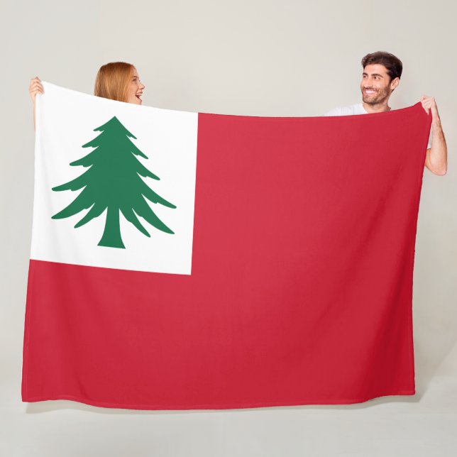 Flag of New England Fleece Blanket (In Situ)