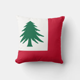 Flag of New England (pine only) - unofficial Throw Pillow
