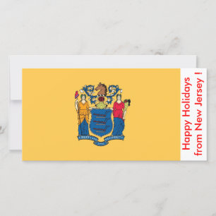 Flag of New Jersey, Happy Holidays from U.S.A. Holiday Card