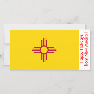 Flag of New Mexico, Happy Holidays from U.S.A. Holiday Card