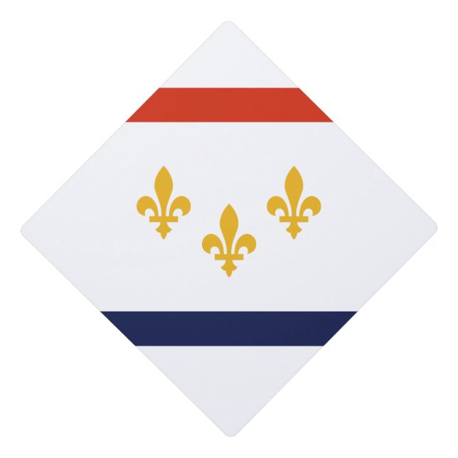 Flag of New Orleans, Louisiana Graduation Cap Topper (Front)