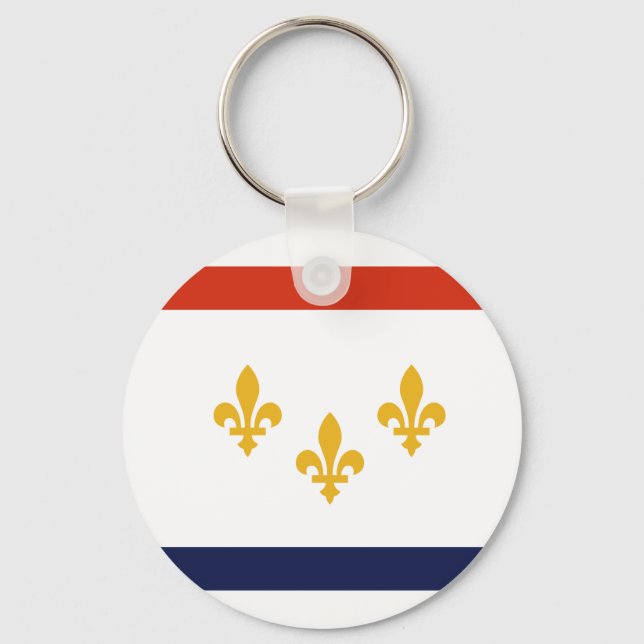 Flag of New Orleans, Louisiana Keychain (Front)