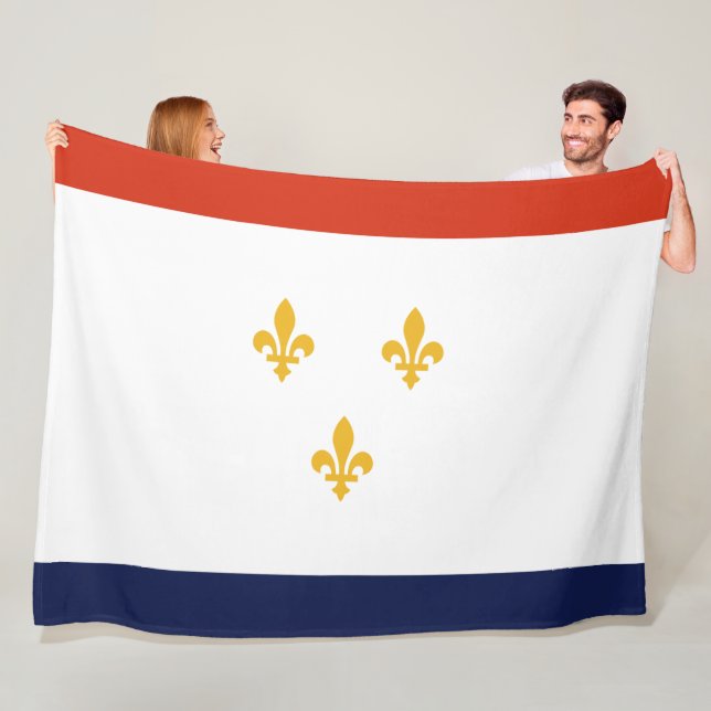 Flag of New Orleans (Louisiana, USA) Fleece Blanket (In Situ)