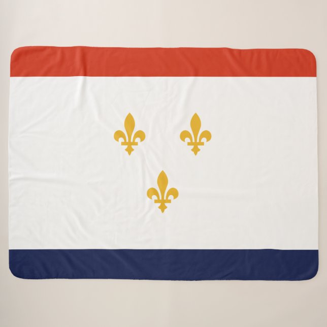 Flag of New Orleans (Louisiana, USA) Sherpa Blanket (Front (Horizontal))