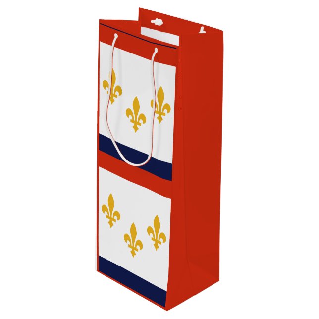 Flag of New Orleans, Louisiana Wine Gift Bag (Front Angled)