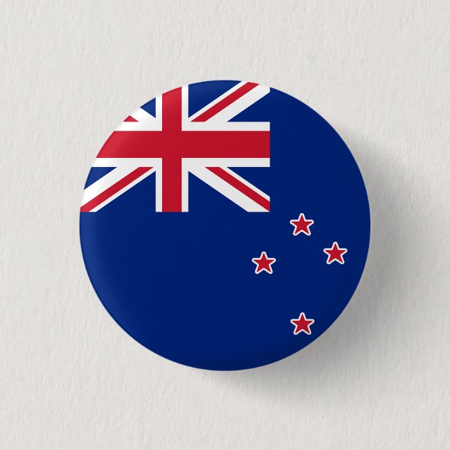 Flag of New Zealand 1 Inch Round Button (Front)