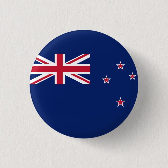 Flag of New Zealand 1 Inch Round Button (Front)