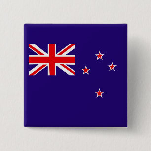 Flag of New Zealand 2 Inch Square Button