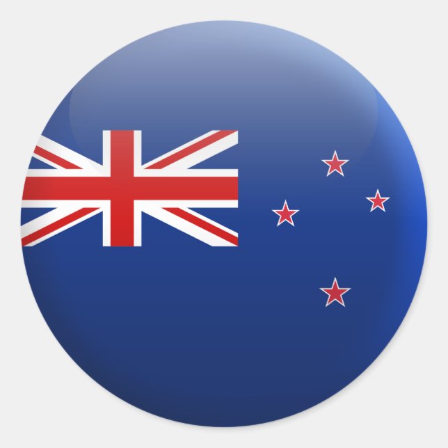 Flag of New Zealand Classic Round Sticker (Front)