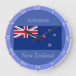 Flag of New Zealand Large Clock