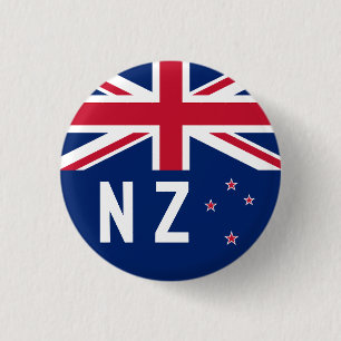 Flag of New Zealand - Stylized 1 Inch Round Button