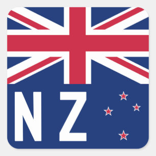 Flag of New Zealand - Stylized Square Sticker