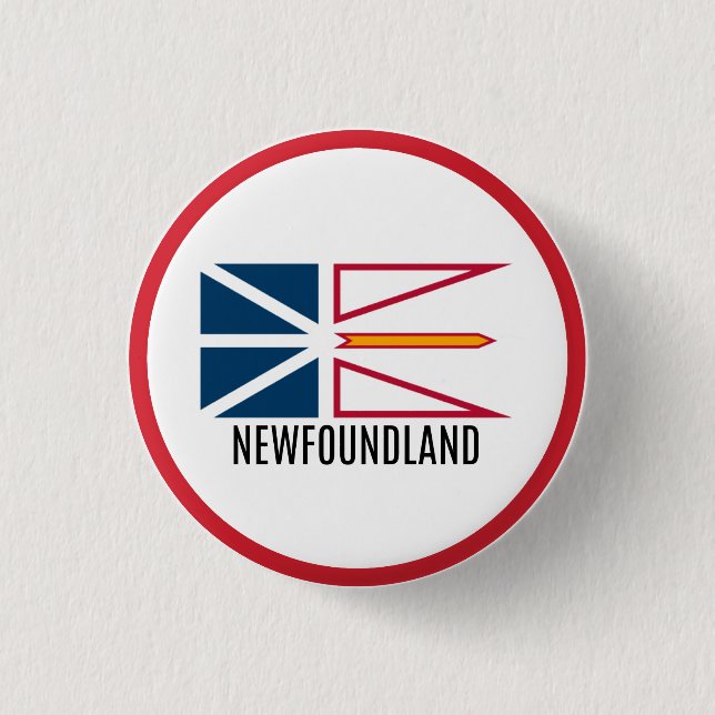 Flag of Newfoundland 1 Inch Round Button (Front)