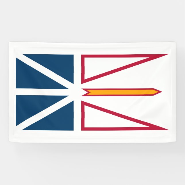 Flag of Newfoundland and Labrador (Canada) Banner (Horizontal)
