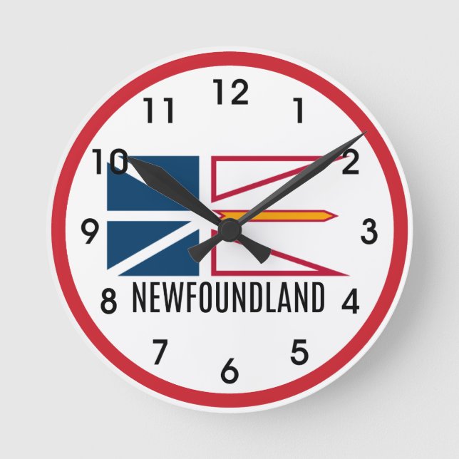 Flag of Newfoundland Round Clock (Front)