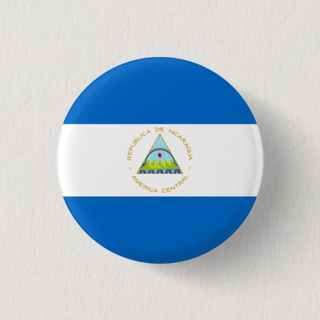Flag of Nicaragua 1 Inch Round Button (Front)