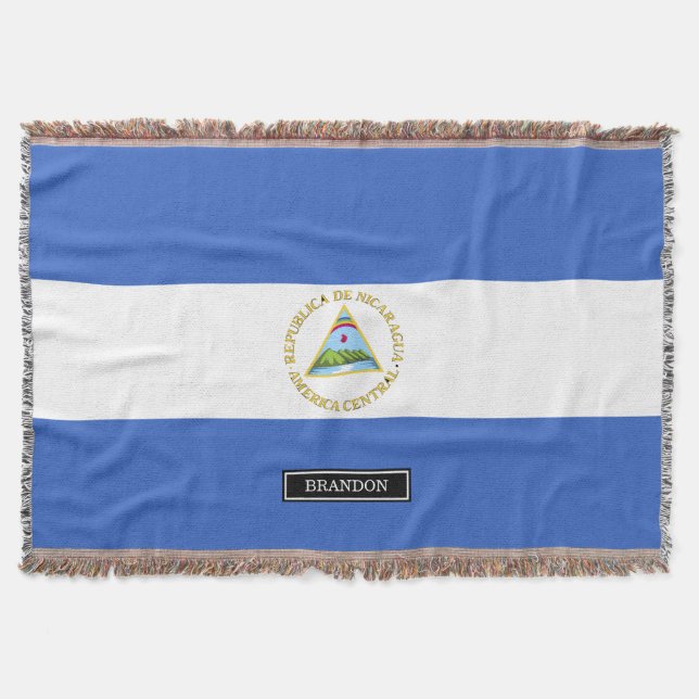 Flag of Nicaragua Throw Blanket (Front)