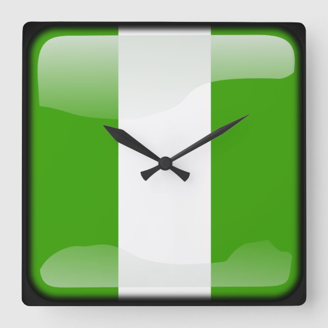 Flag of Nigeria Square Wall Clock (Front)