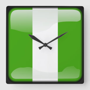 Flag of Nigeria Square Wall Clock