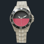 Flag of Nijmegen Watch<br><div class="desc">Flag of Nijmegen,  The Netherlands
The flag consists of two horizontal stripes of equal width,  the upper one black and the lower one red</div>