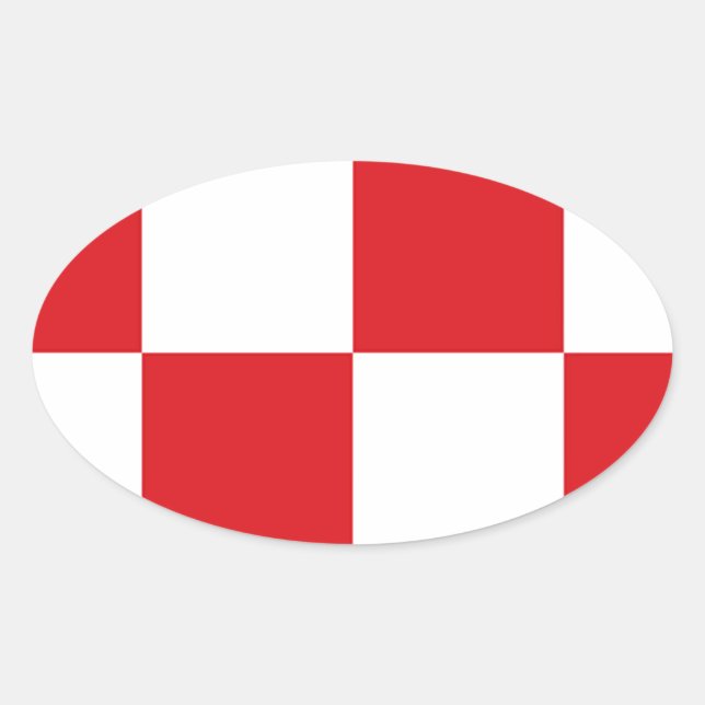 Flag of North Brabant Oval Sticker (Front)