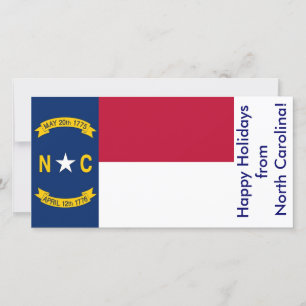 Flag of North Carolina, Happy Holidays from U.S.A. Holiday Card