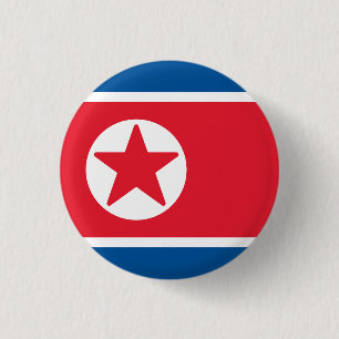 Flag of North Korea 1 Inch Round Button