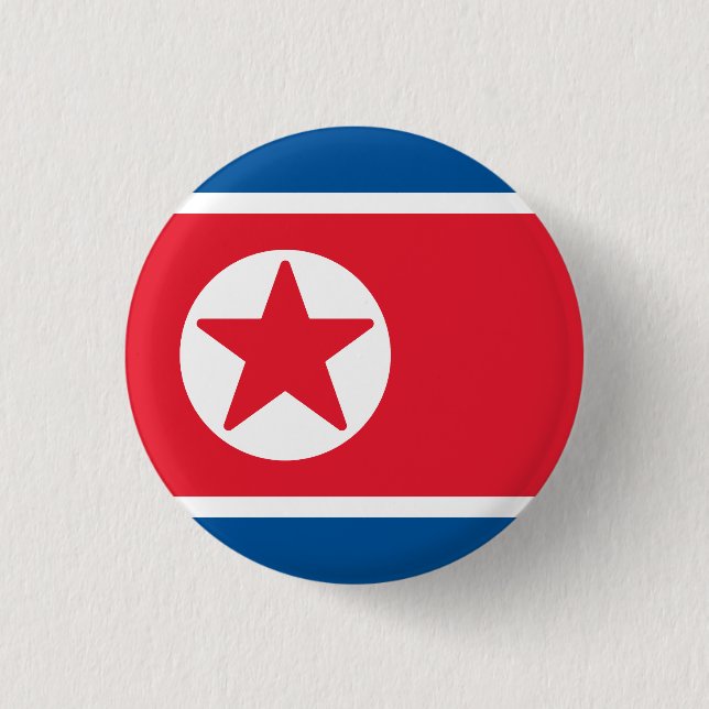 Flag of North Korea 1 Inch Round Button (Front)