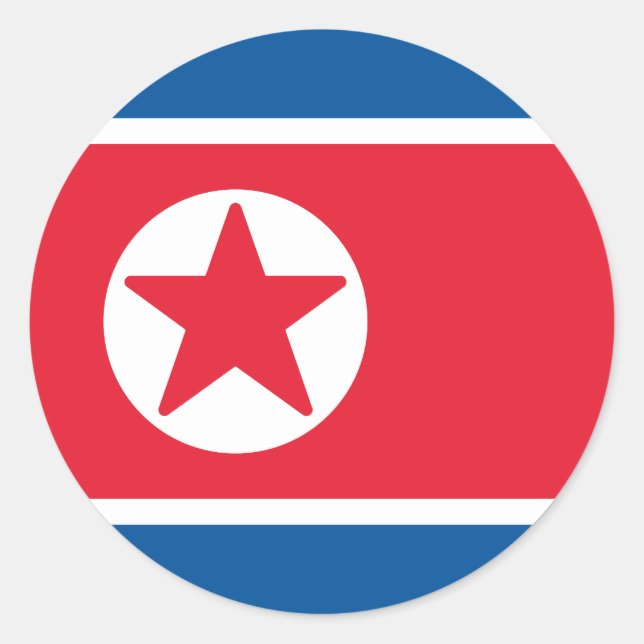 Flag of North Korea Classic Round Sticker (Front)