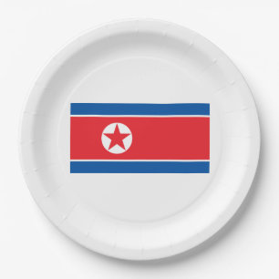 Flag of North Korea (DPRK) Paper Plate