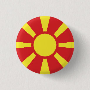 Flag of North Macedonia 1 Inch Round Button