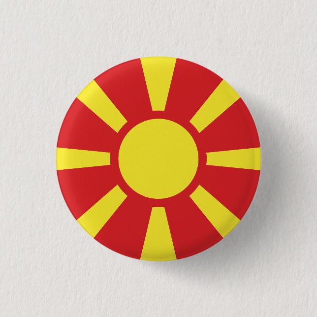 Flag of North Macedonia 1 Inch Round Button (Front)