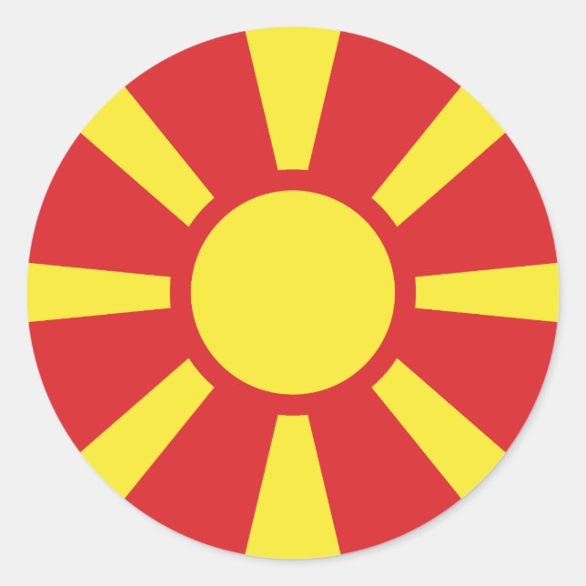 Flag of North Macedonia Classic Round Sticker (Front)