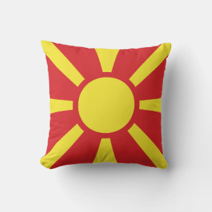Flag of North Macedonia Throw Pillow