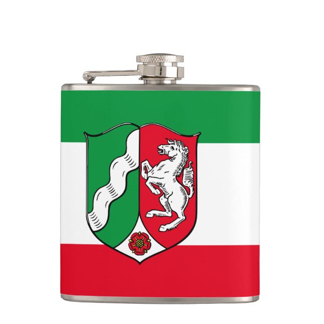 Flag of North-Rhine Westphalia Hip Flask (Front)