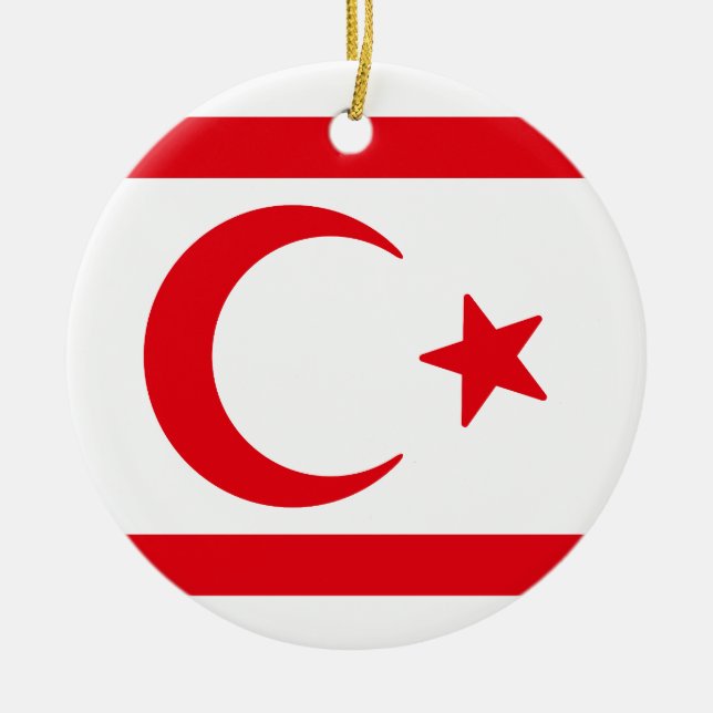 Flag of Northern Cyprus Ceramic Ornament (Front)