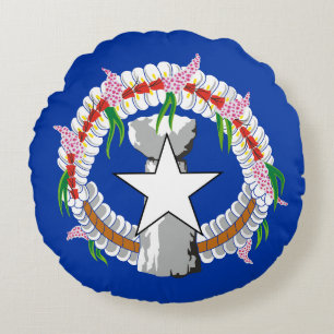 Flag of Northern Mariana Islands Round Pillow