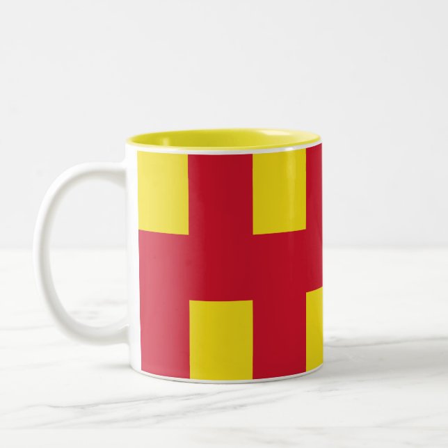 Flag of Northumberland Two-Tone Coffee Mug (Left)