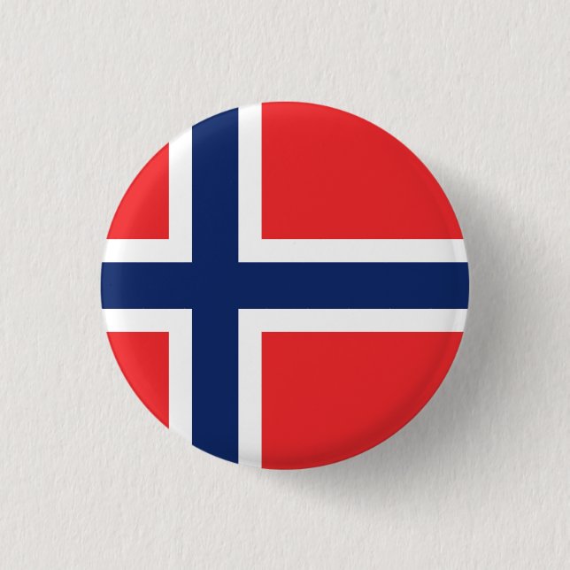 Flag of Norway 1 Inch Round Button (Front)