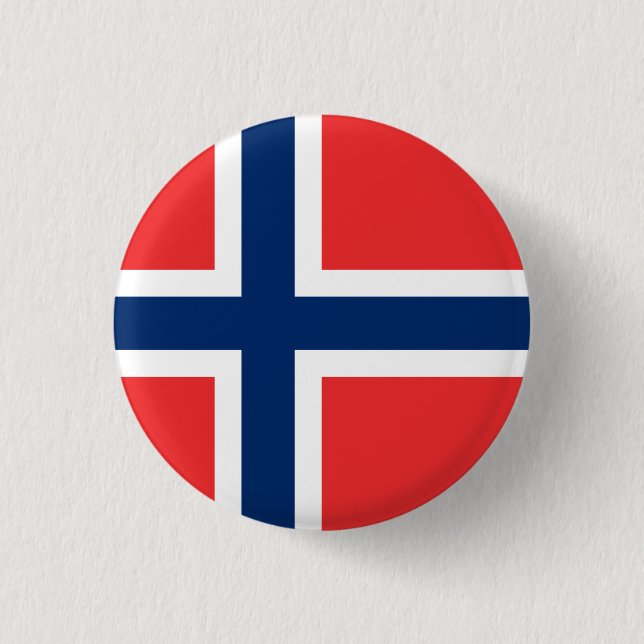 Flag of Norway 1 Inch Round Button (Front)