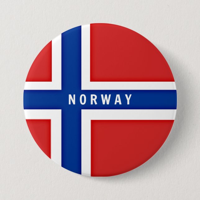 Flag of Norway 3 Inch Round Button (Front)