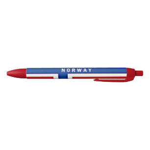 Flag of Norway Black Ink Pen