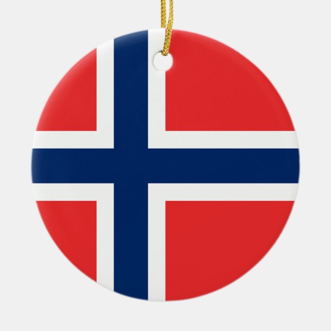 Flag of Norway Ceramic Ornament (Front)