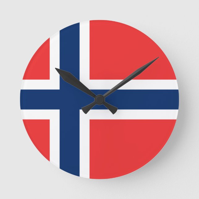 Flag of Norway Round Clock (Front)