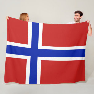 Flag of Norway Scandinavian large Fleece Blanket