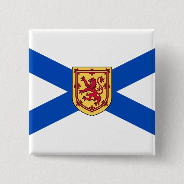 Flag of Nova Scotia (Canadian Province) 2 Inch Square Button (Front)