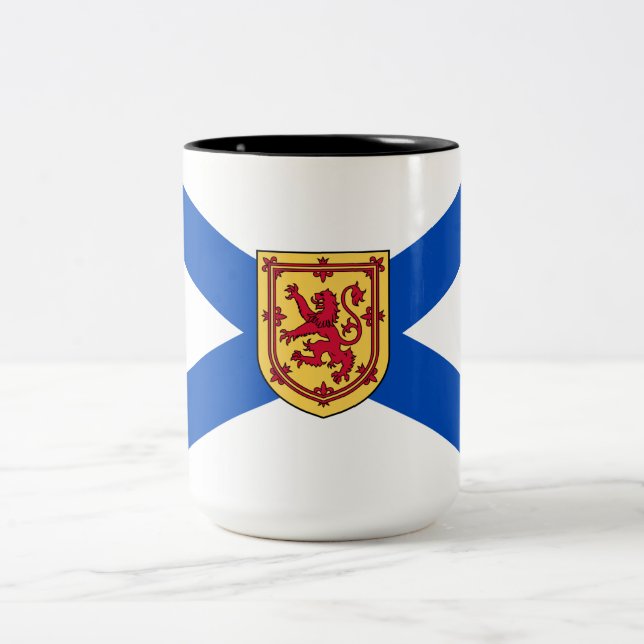 Flag of Nova Scotia (Canadian Province) Two-Tone Coffee Mug (Center)